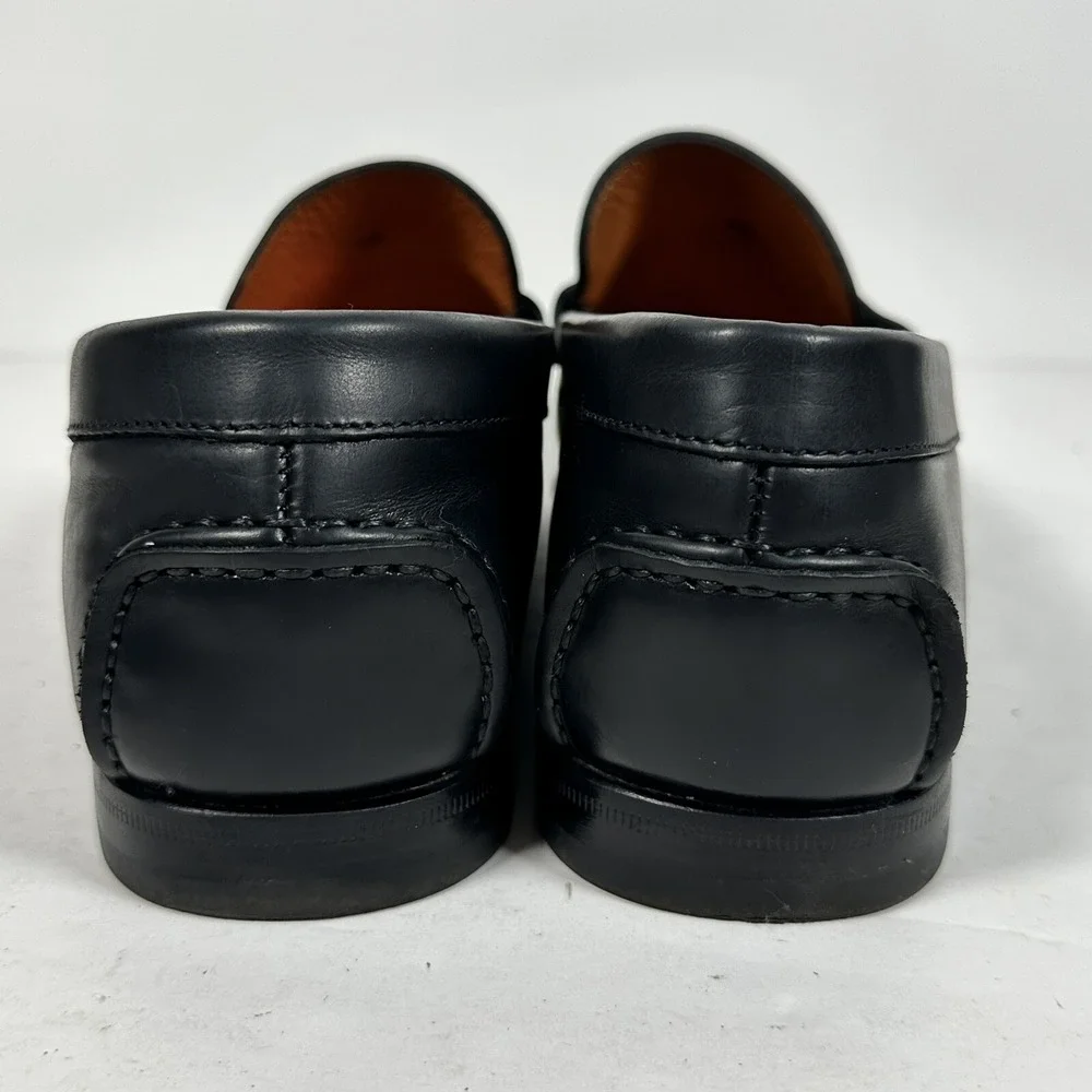 Santoni Fergus Black Penny Loafer Men's Shoes Size 10 D Made In Italy‎ Fast Ship